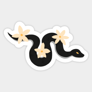 Black Flower Snake Sticker